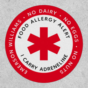 Red Food Allergy Alert Patch