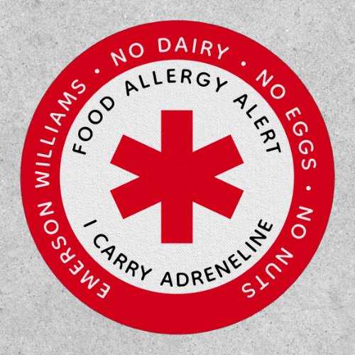 Red Food Allergy Alert Patch