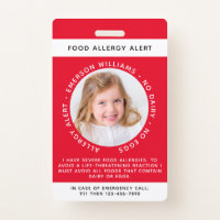 Red Food Allergy Alert Photo