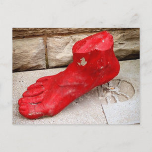 Red foot sculpture in Chicago Postcard