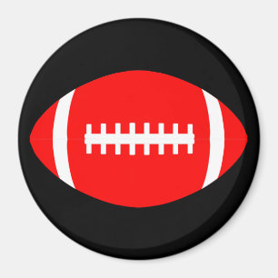 Red Football & Custom Background Color Player/Fan Magnet