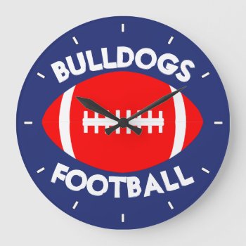 Red Football Custom Team Name/text And Color Clock by SoccerMomsDepot at Zazzle