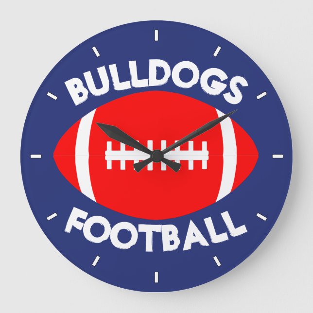 Red Football Custom Team Name/Text and Color Clock (Front)