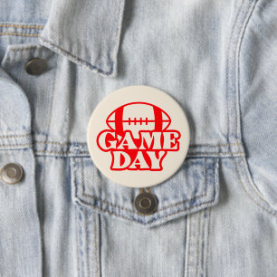 Red football game day button