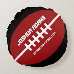 Red Football Games Sports Team Round Pillows