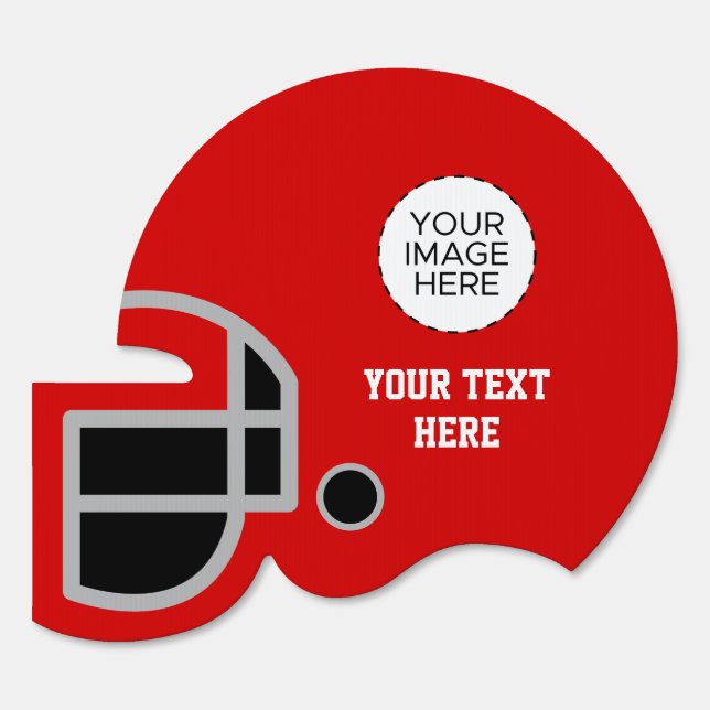 Red Football Helmet-Shaped Yard Sign (Front)