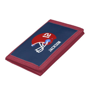 Red Football Helmet Tri-fold Wallet