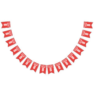 Red Football Jersey - Sports Theme Birthday Party Bunting Flags