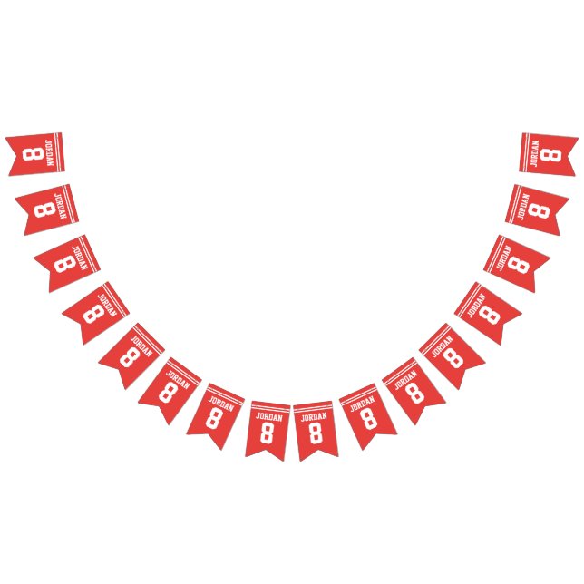 Red Football Jersey - Sports Theme Birthday Party Bunting Flags (All)