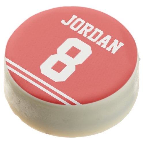 Red Football Jersey _ Sports Theme Birthday Party Chocolate Covered Oreo