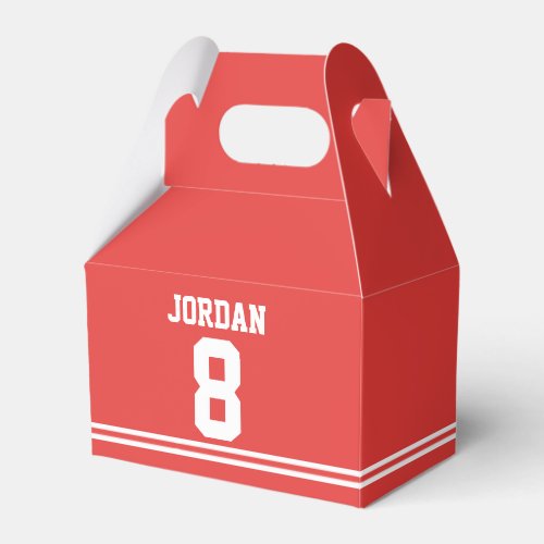 Red Football Jersey _ Sports Theme Birthday Party Favor Boxes