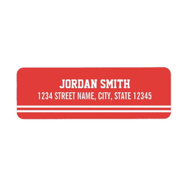 Red Football Jersey - Sports Theme Birthday Party Label (Front)
