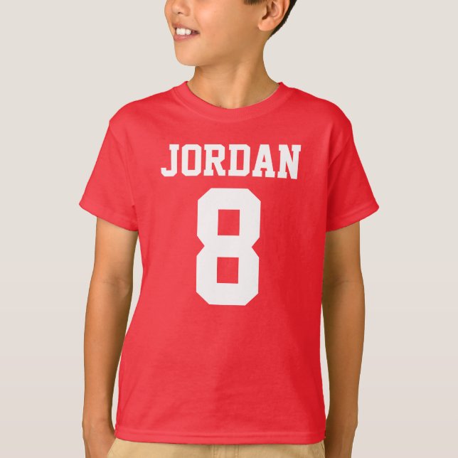 Red Football Jersey - Sports Theme Birthday Party T-Shirt (Front)