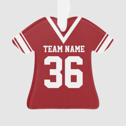 Red Football Jersey Uniform with Photo Ornament