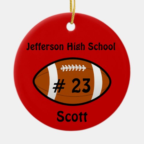 Red Football number Ornament