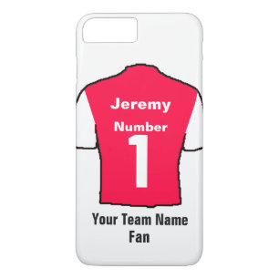 Red Football Shirt Choose name and team iPhone 8 Plus/7 Plus Case