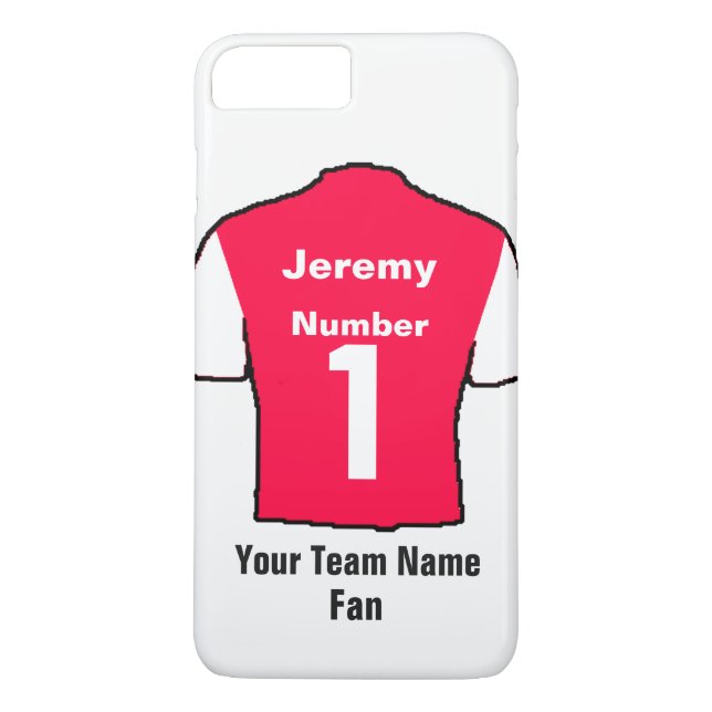 Red Football Shirt Choose name and team Case-Mate iPhone Case (Back)