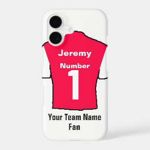 Red Football Shirt Choose name and team iPhone 17 Case