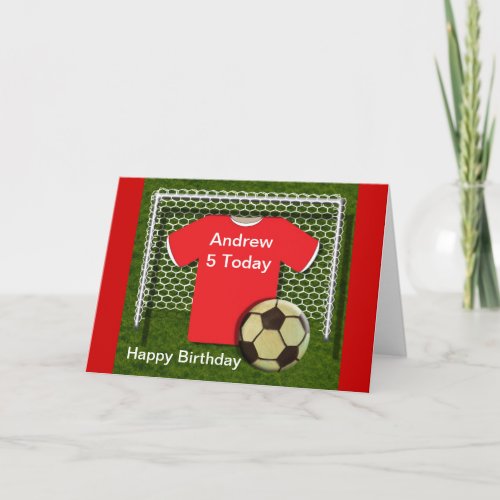 Red Football Soccer Theme Birthday Cards