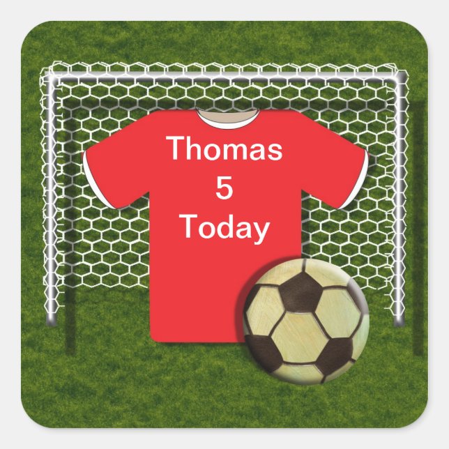 Red Football Soccer Theme Stickers (Front)