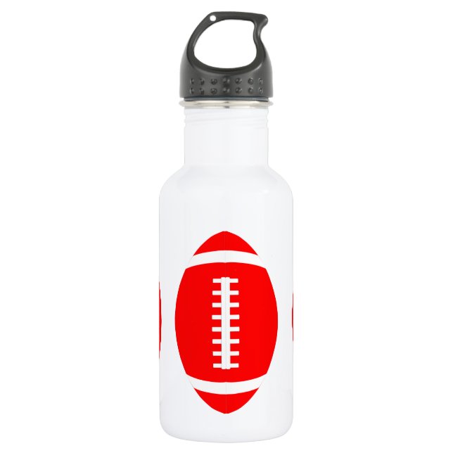 Red Footballs Bottle for Football Players or Fans (Front)