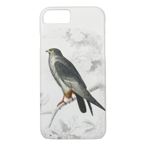 Red_footed Falcon Illustration Vintage Art Print iPhone 87 Case