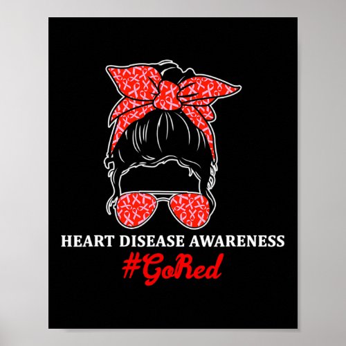 Red For Heart Disease Awareness In February Heart  Poster