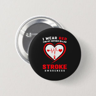 Red For My Mother In-Law Stroke Button