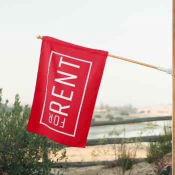 Red For Rent Sign Flag by InkWorks at Zazzle