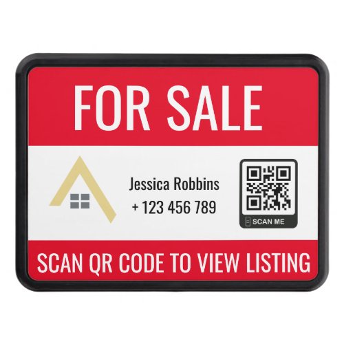 Red For Sale or Open House  Real Estate QR Code  Hitch Cover