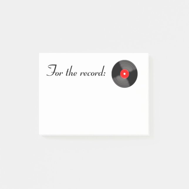 Red For The Record Post It Notes (Front)