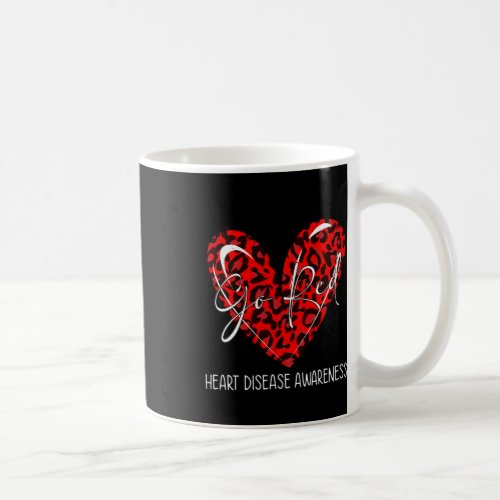 Red For Women Heart Disease Awareness Month Leopar Coffee Mug