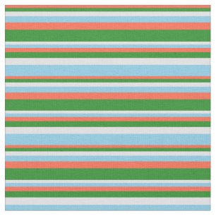 Red, Forest Green, Lavender, and Sky Blue Colored Fabric