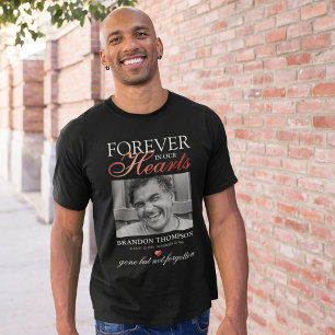 Red Forever in Our Hearts Memorial Photo T-Shirt