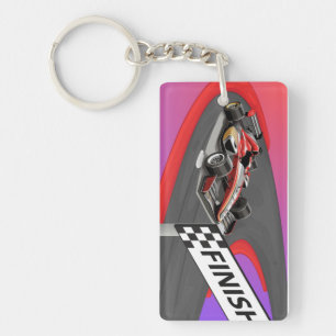 Red Formula Racing Car Keychain