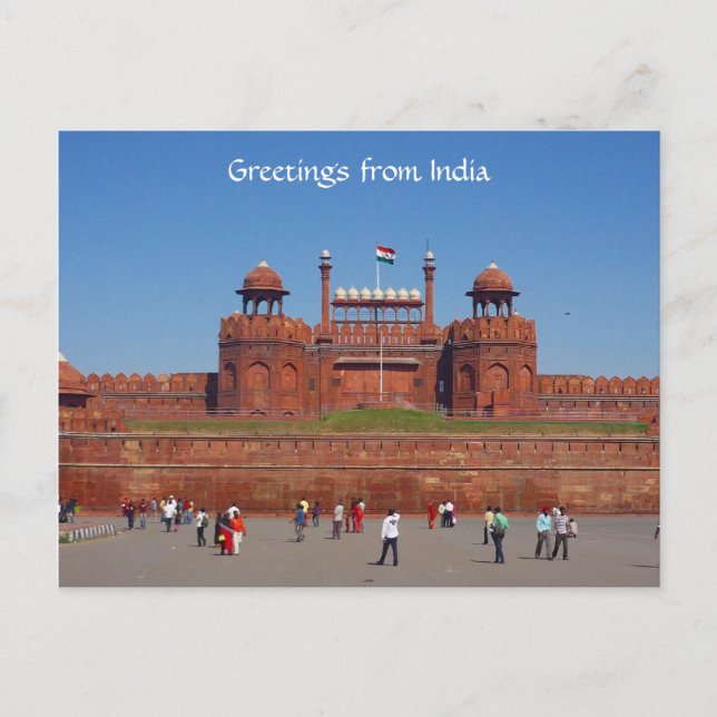 red fort delhi postcard (Front)