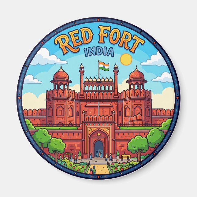 Red Fort India Magnet (Front)
