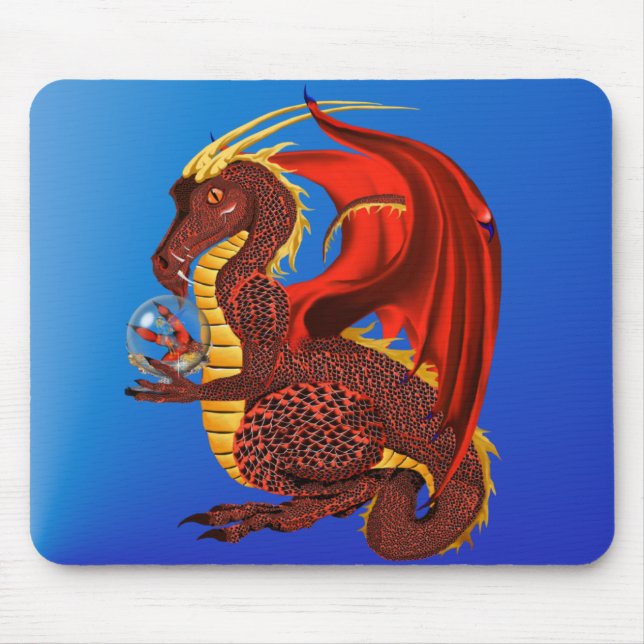 Red Fortune Dragon Mousepad (Front)
