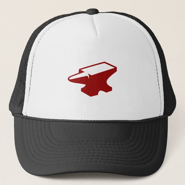 Red Foundry Anvil Trucker Hat (Front)