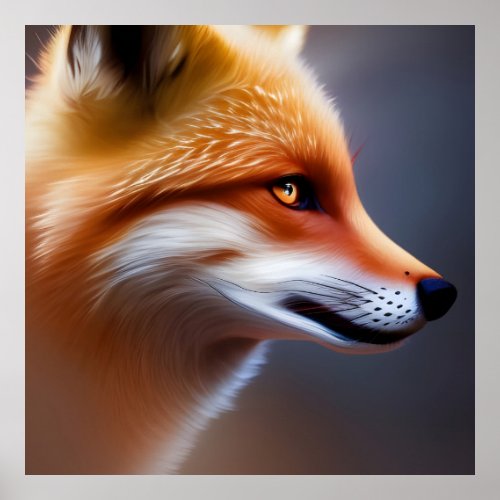 Red Fox AI Art   Poster