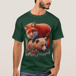 Red Fox and Bear Cub T-Shirt