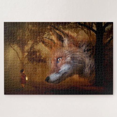 Red Fox and Girl Jigsaw Puzzle
