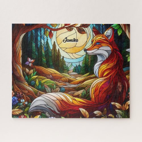  Red Fox and Sun and Forest Jigsaw Puzzle