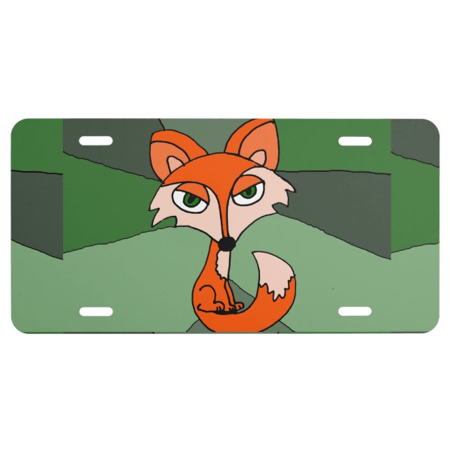 Red Fox Art License Plate (Front)