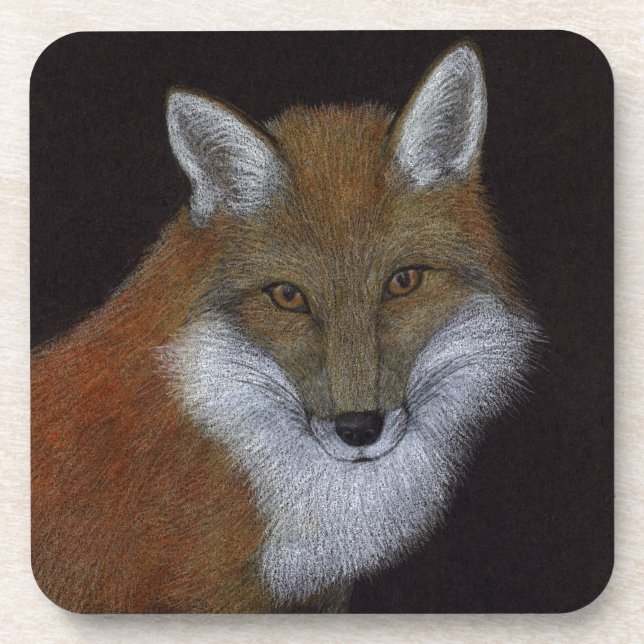 Red Fox Beverage Coaster (Front)