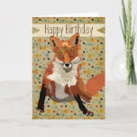 Red Fox Birthday Card at Zazzle