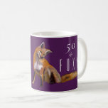 Red Fox Birthday Card For Foxy Fiftieth Coffee Mug at Zazzle
