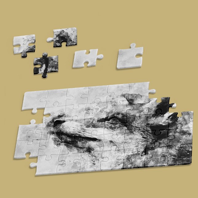 Red Fox Black and White Watercolor 01 Jigsaw Puzzle (Creator Uploaded)