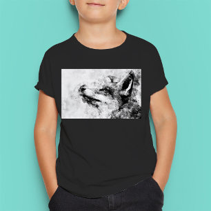 Red Fox Black and White Watercolor 01 T-Shirt
