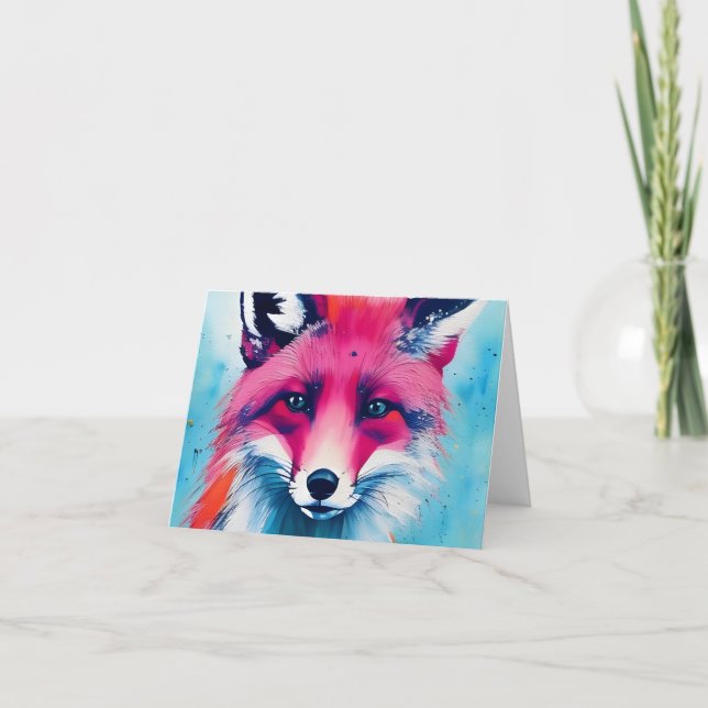 Red Fox blank inside all occasions card (Front)